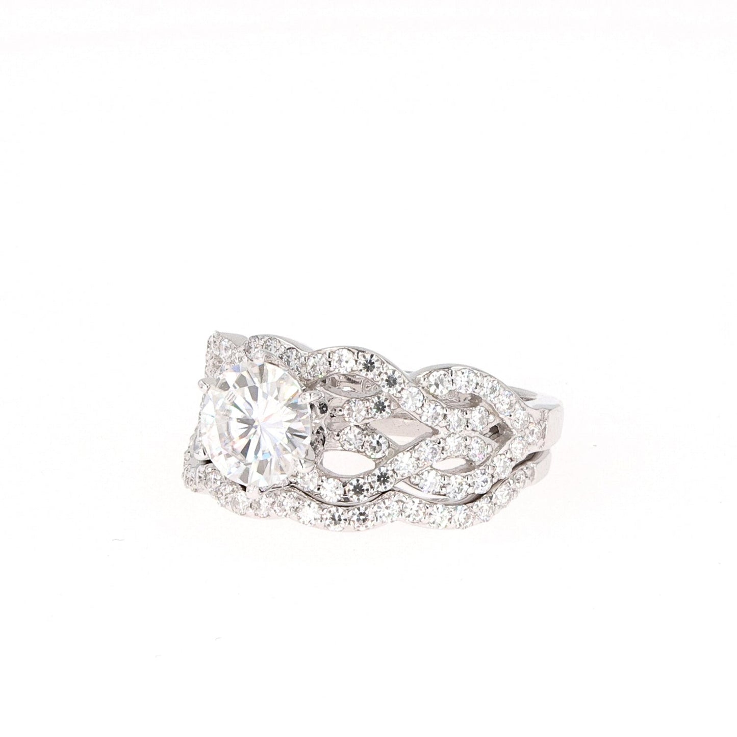 1.85 CTW Moissanite Split Shank Ring