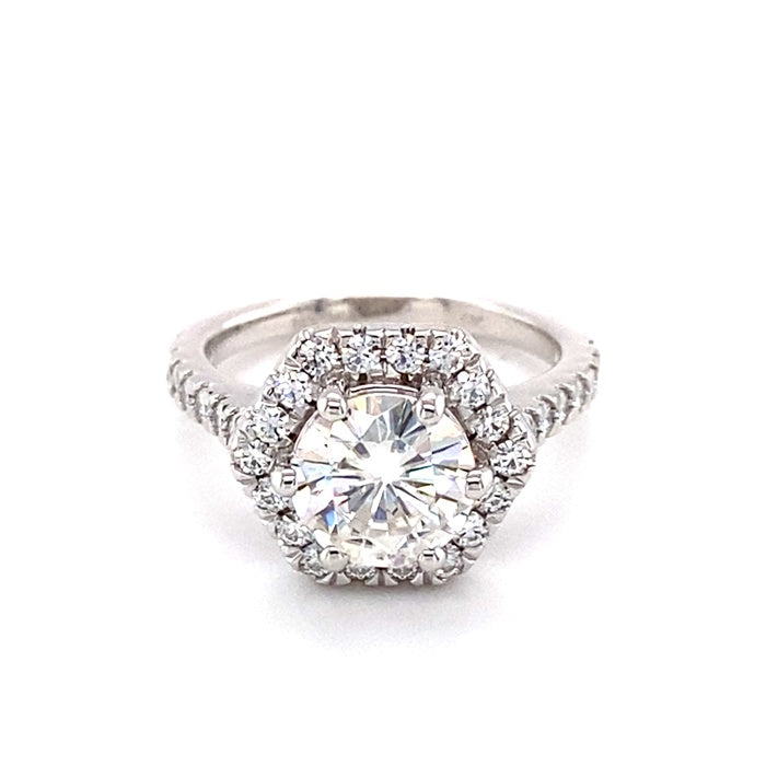 2.06CT Moissanite Halo Engagement Ring