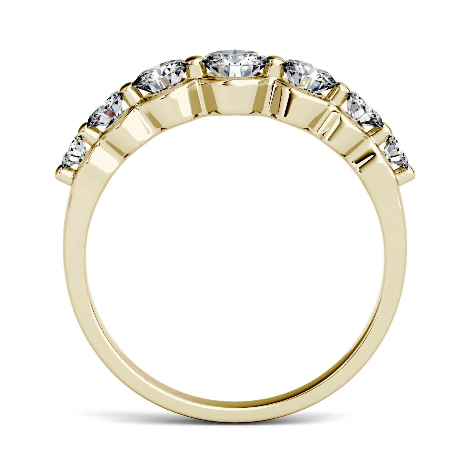 0.87 CTW Moissanite Seven Stone Ring