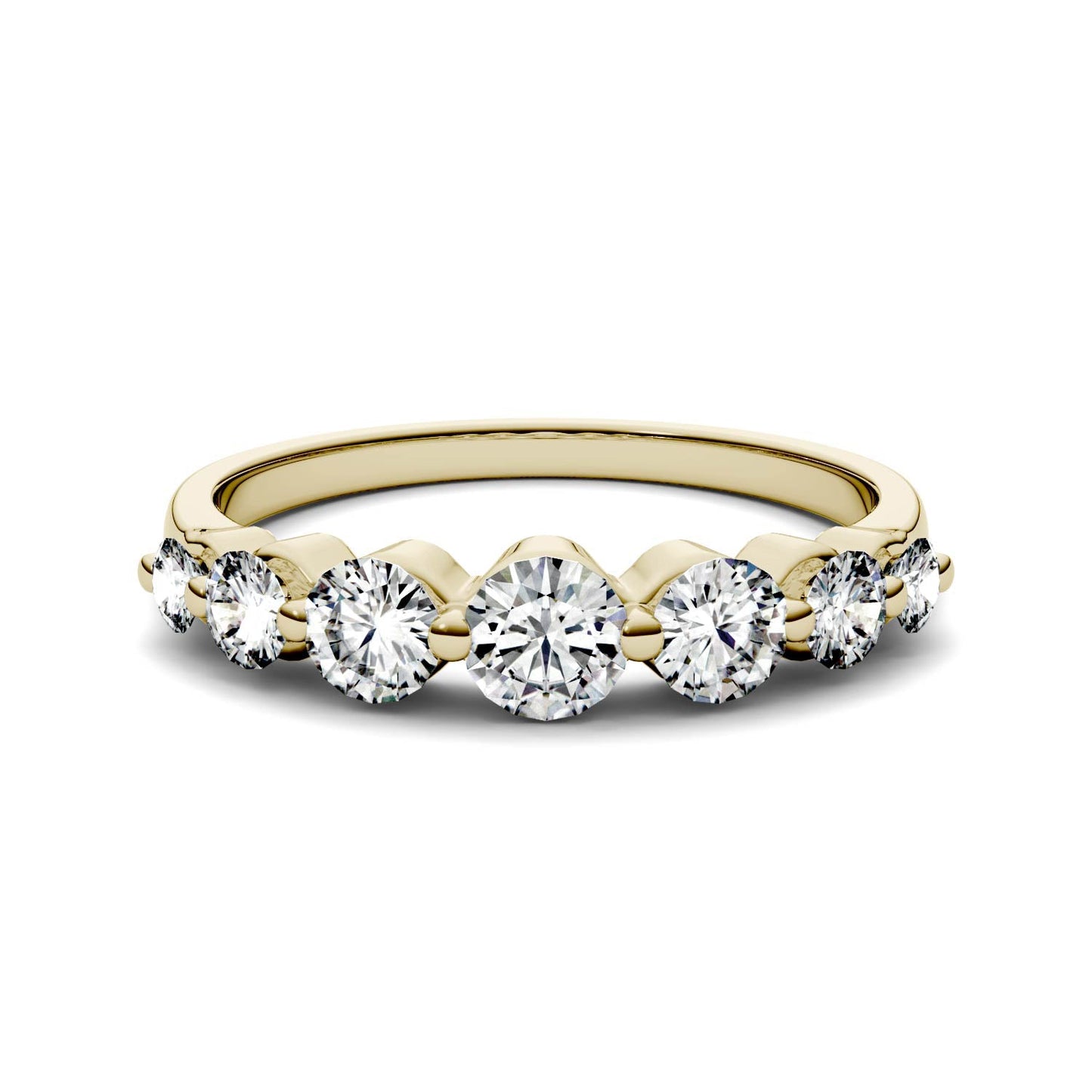 0.87 CTW Moissanite Seven Stone Ring