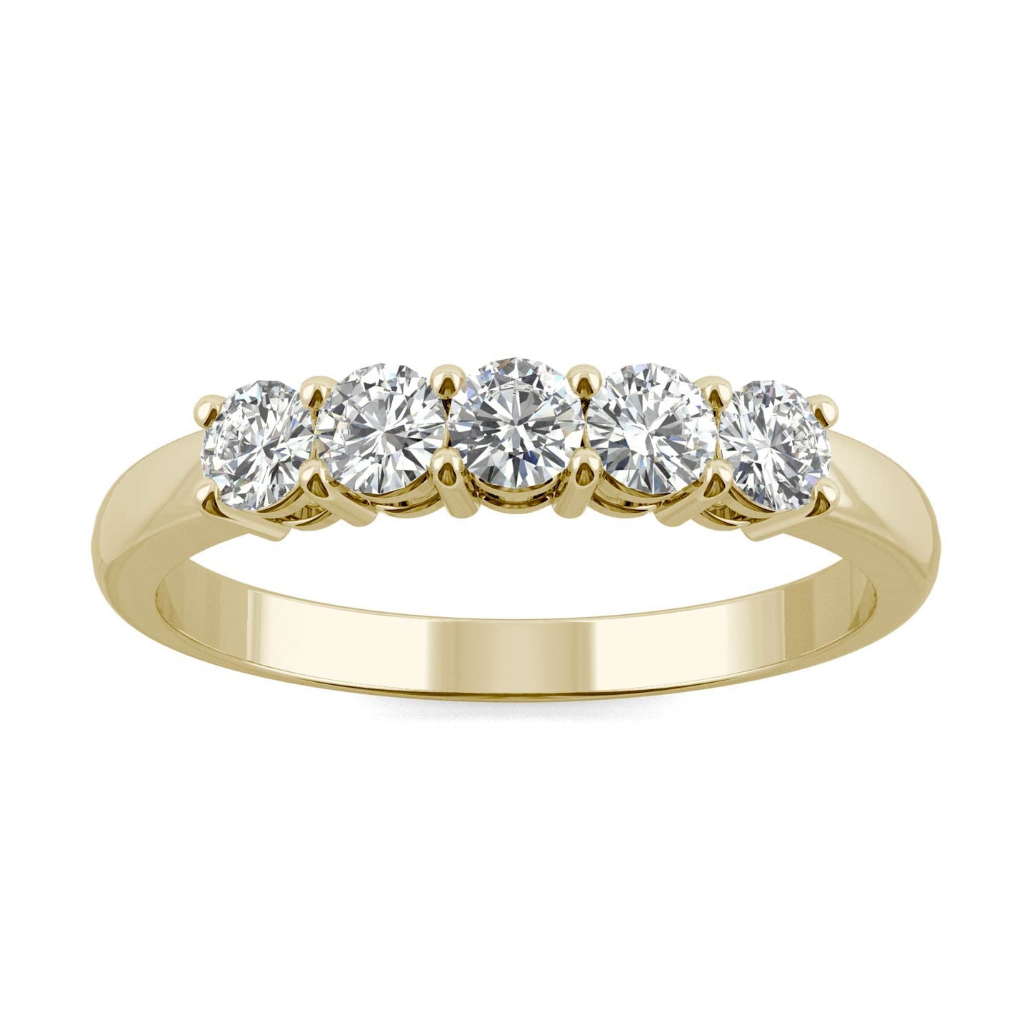 Moissanite Five Stone Ring 14K Gold