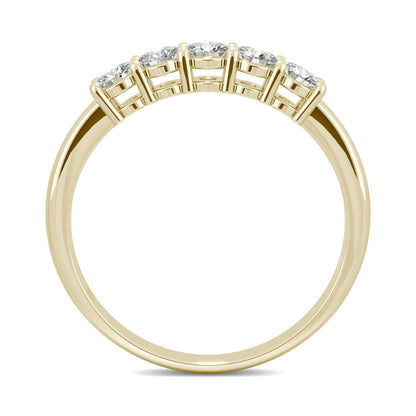 Moissanite Five Stone Ring 14K Gold