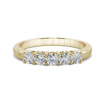 Moissanite Five Stone Ring 14K Gold