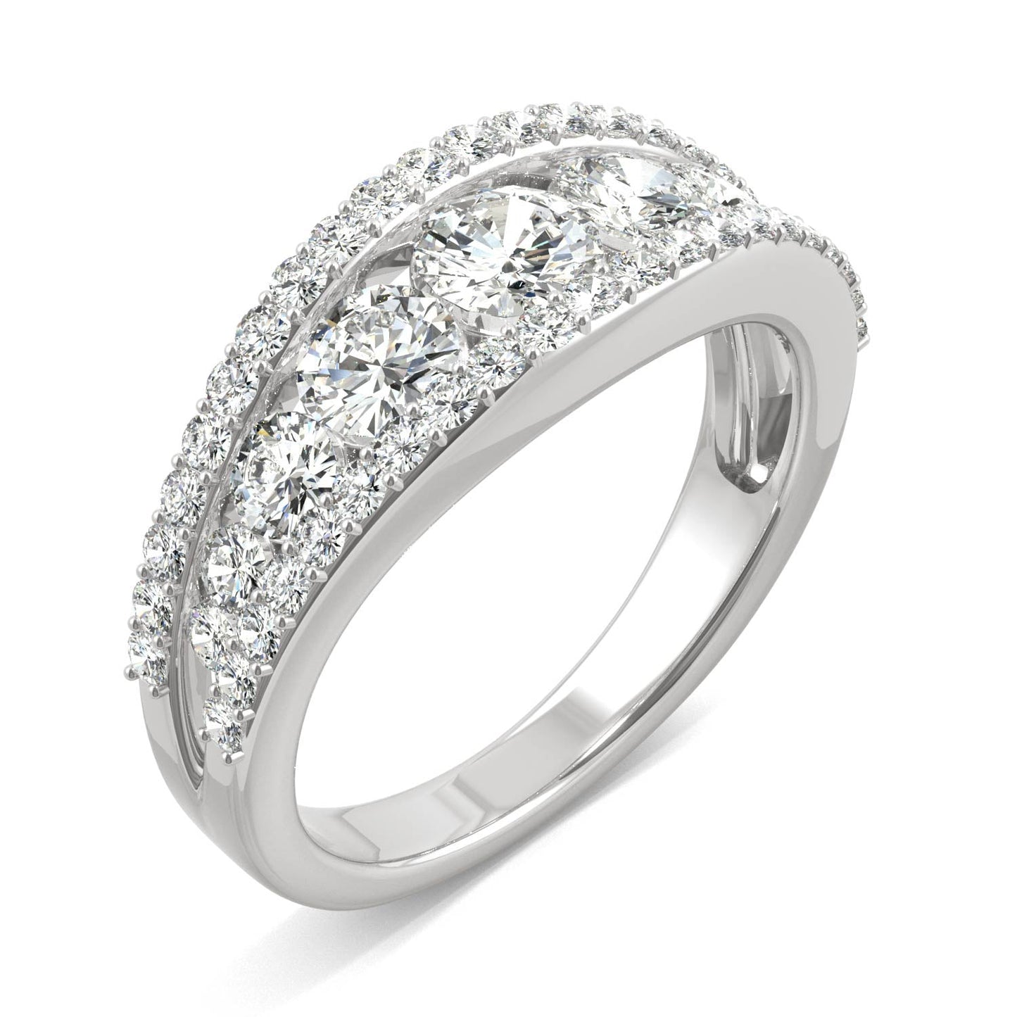 1.53 CTW Moissanite Round Fashion Ring