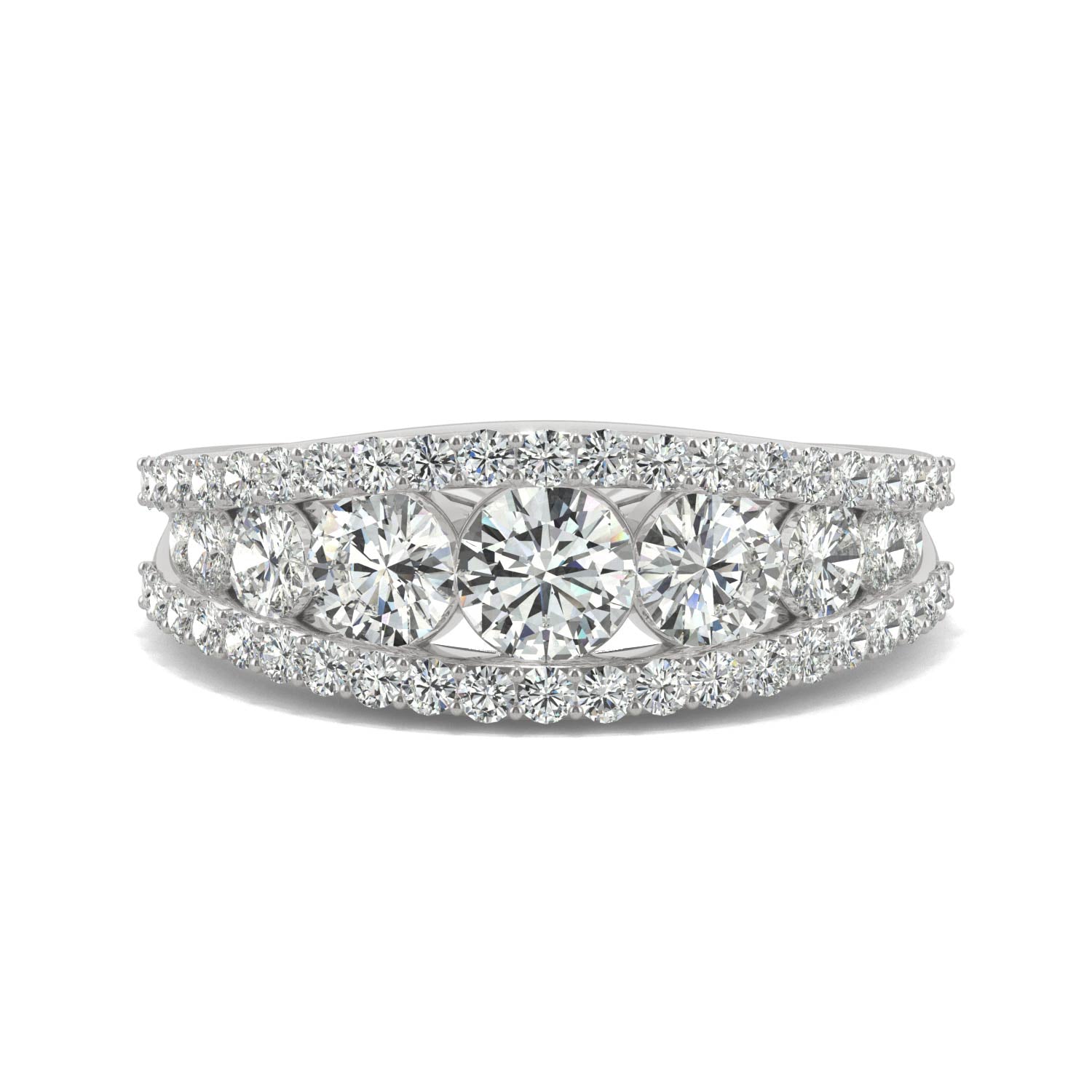 1.53 CTW Moissanite Round Fashion Ring