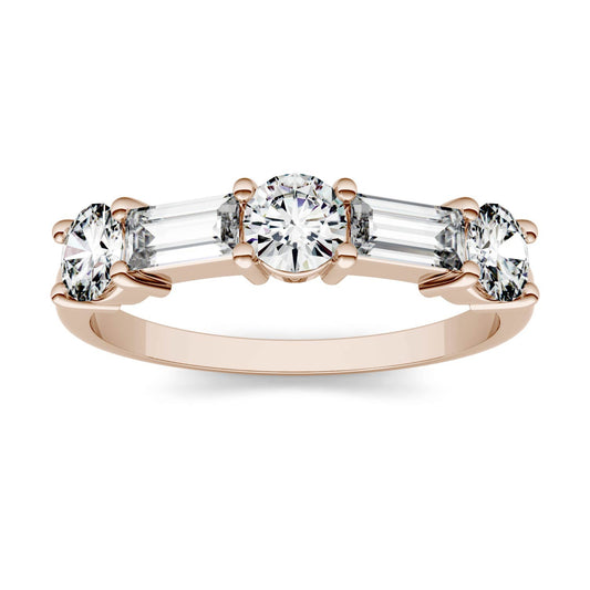 1.15 CTW Moissanite Rose Gold Stackable Ring