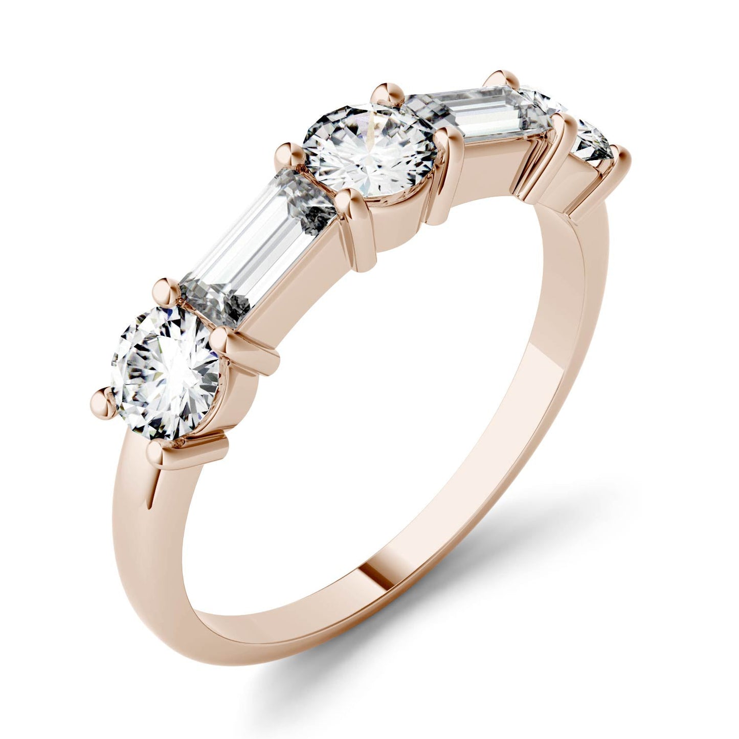 1.15 CTW Moissanite Rose Gold Stackable Ring