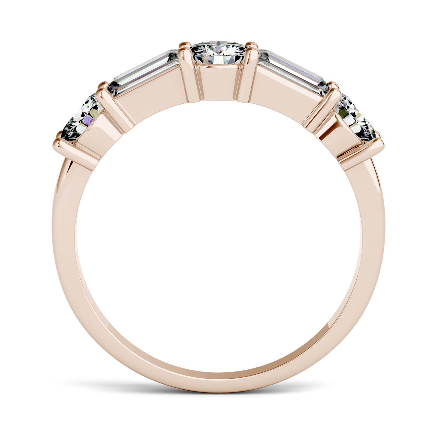 1.15 CTW Moissanite Rose Gold Stackable Ring