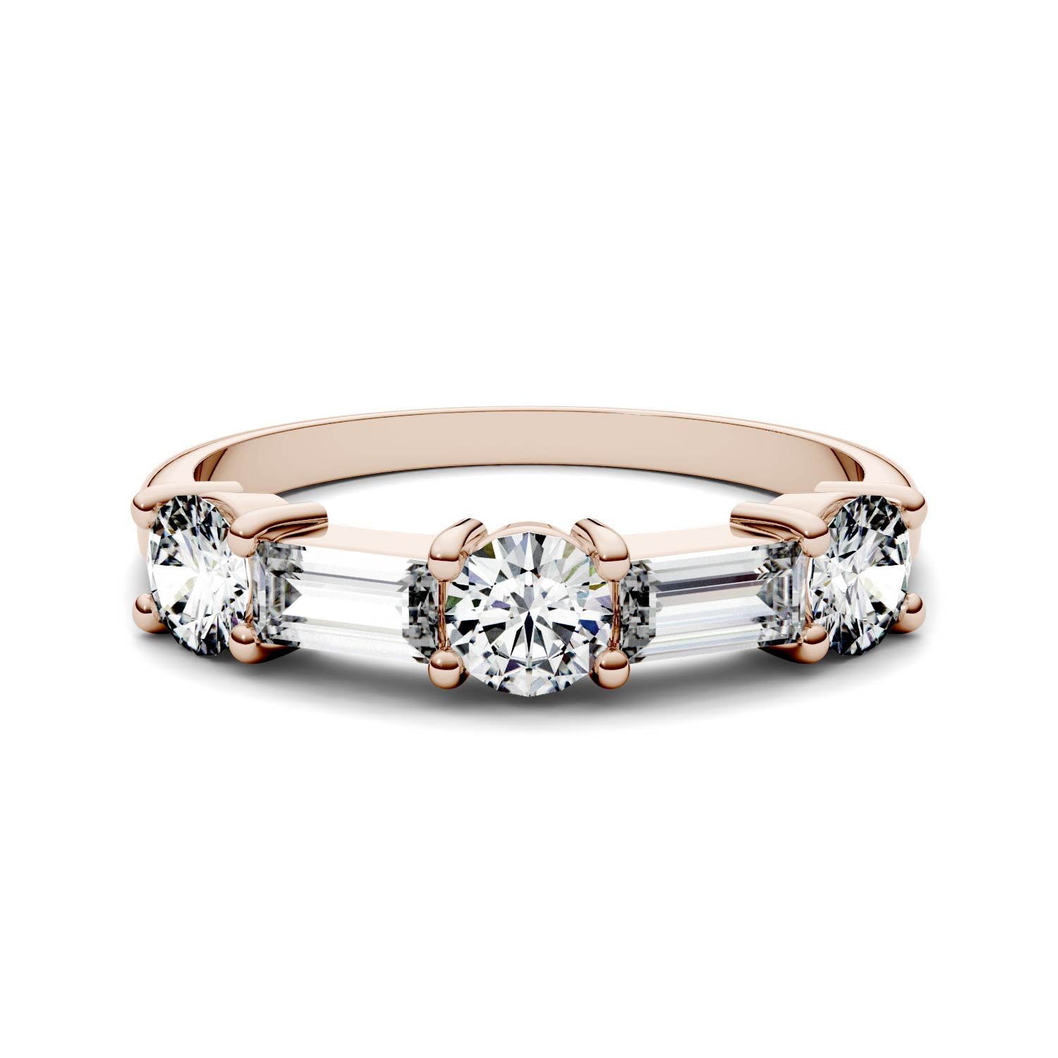 1.15 CTW Moissanite Rose Gold Stackable Ring