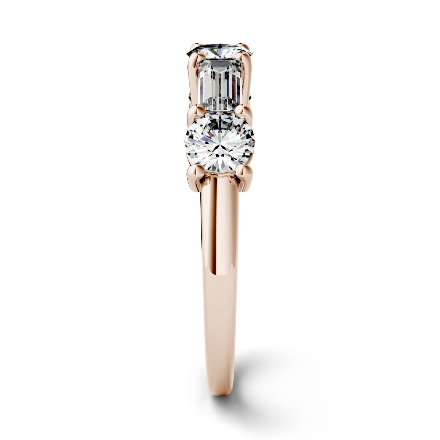 1.15 CTW Moissanite Rose Gold Stackable Ring