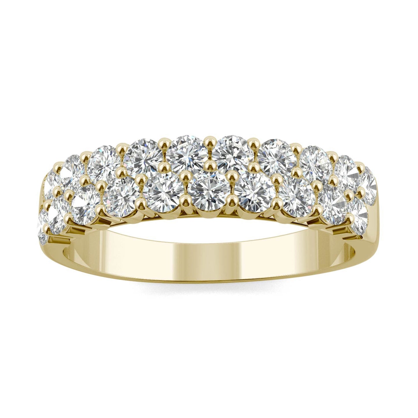 1.00 CTW Moissanite Two Row Ring 14K Yellow Gold