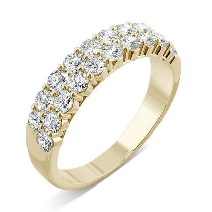 1.00 CTW Moissanite Two Row Ring 14K Yellow Gold