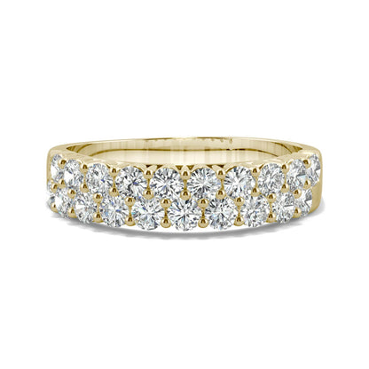 1.00 CTW Moissanite Two Row Ring 14K Yellow Gold