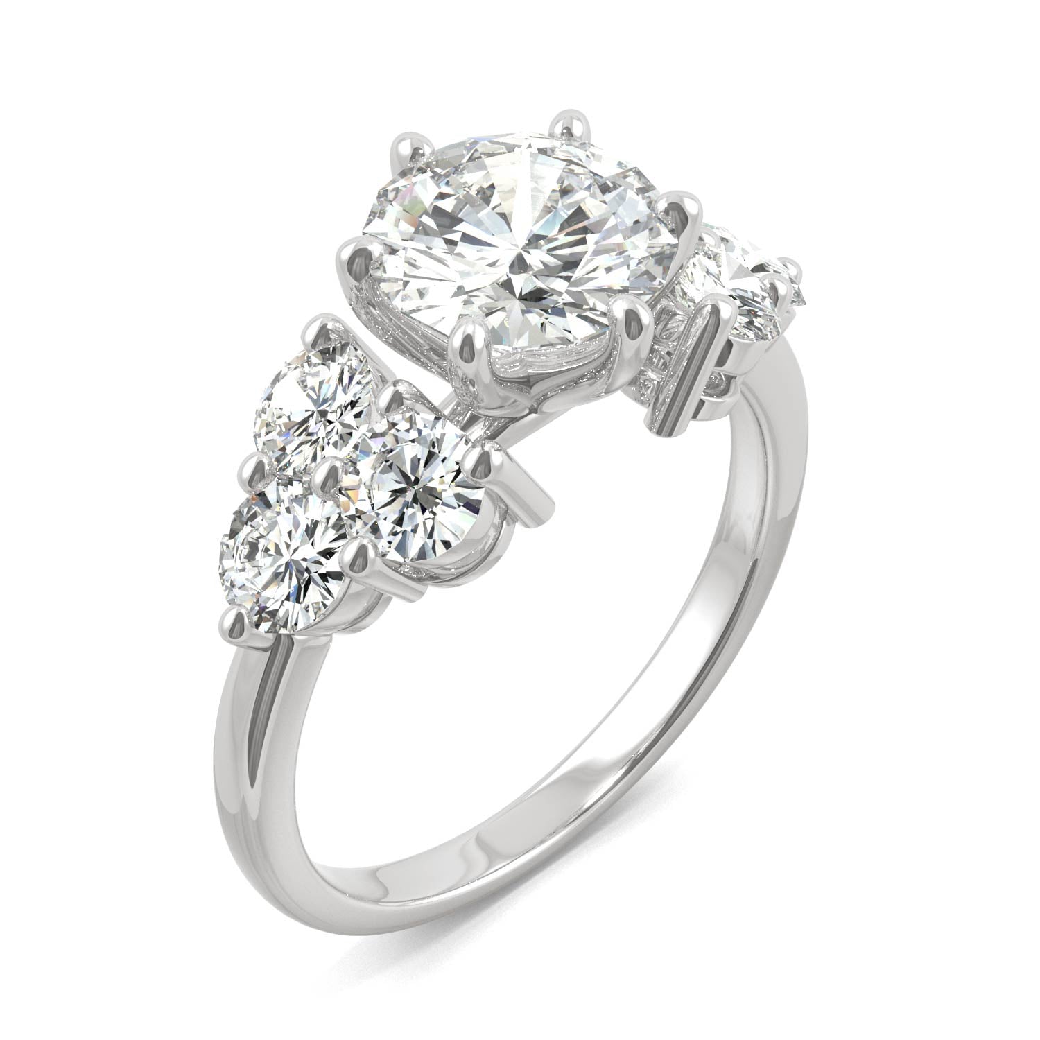 3.28 CTW Round Moissanite Engagement Ring