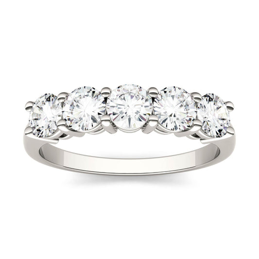 1.15 CTW Moissanite Five Stone Ring