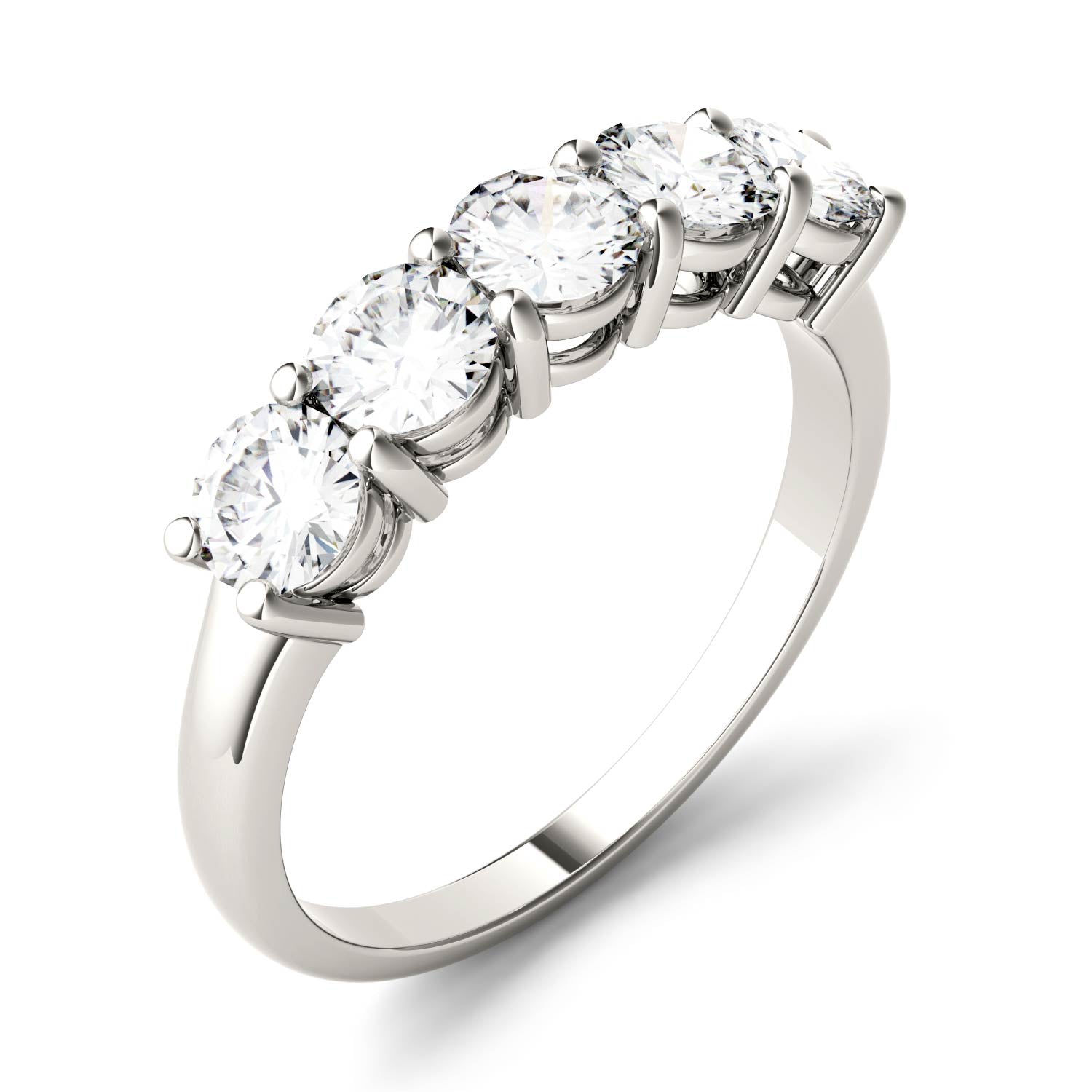 1.15 CTW Moissanite Five Stone Ring