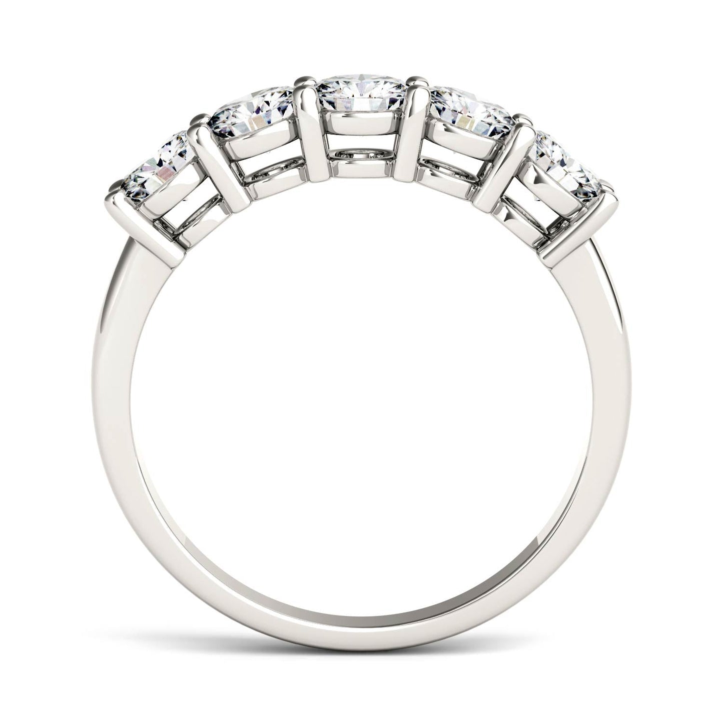 1.15 CTW Moissanite Five Stone Ring