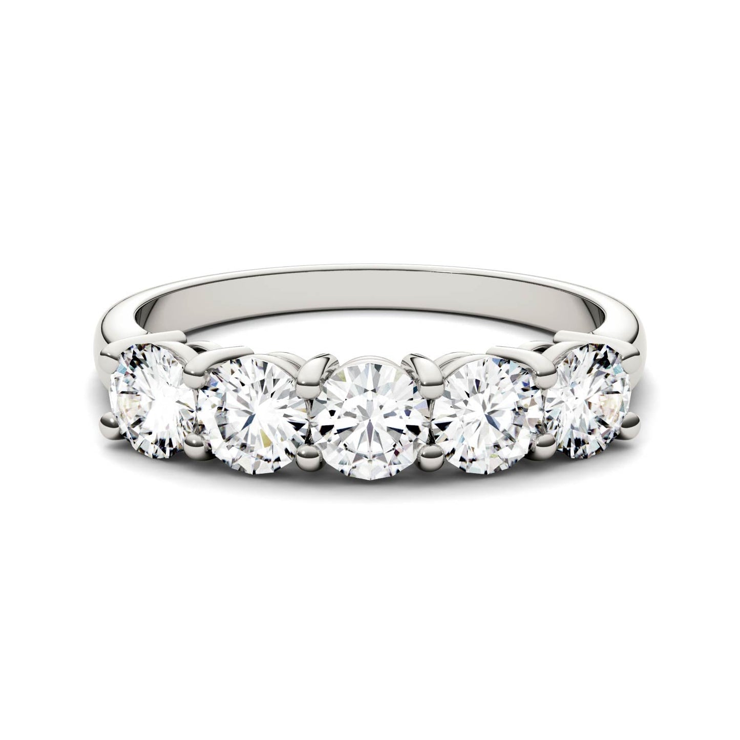 1.15 CTW Moissanite Five Stone Ring