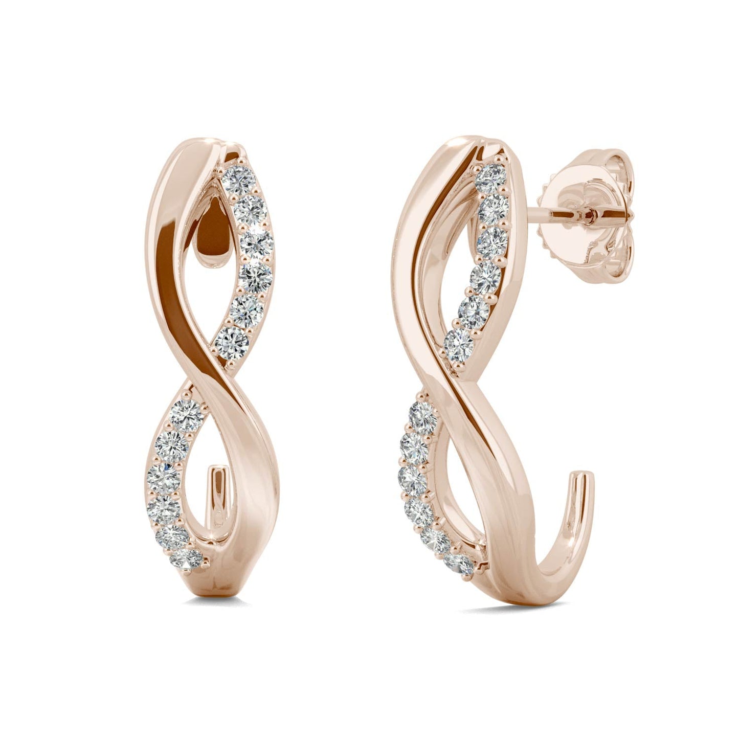 0.16 CTW Moissanite Infinity Earrings