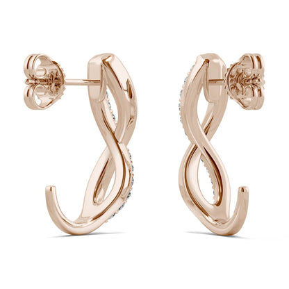 0.16 CTW DEW Moissanite Infinity J-Hoop Earrings