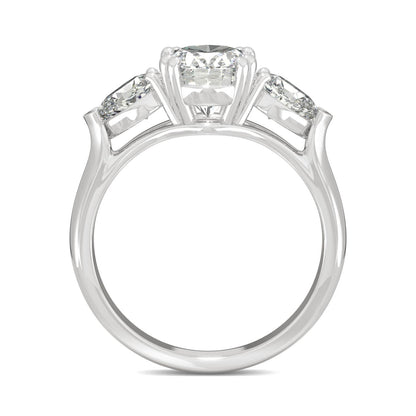 2.96 CTW Oval Moissanite Three-Stone Engagement Ring