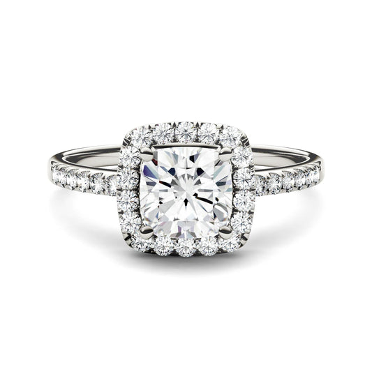 1.40 CTW Moissanite Halo Engagement Ring