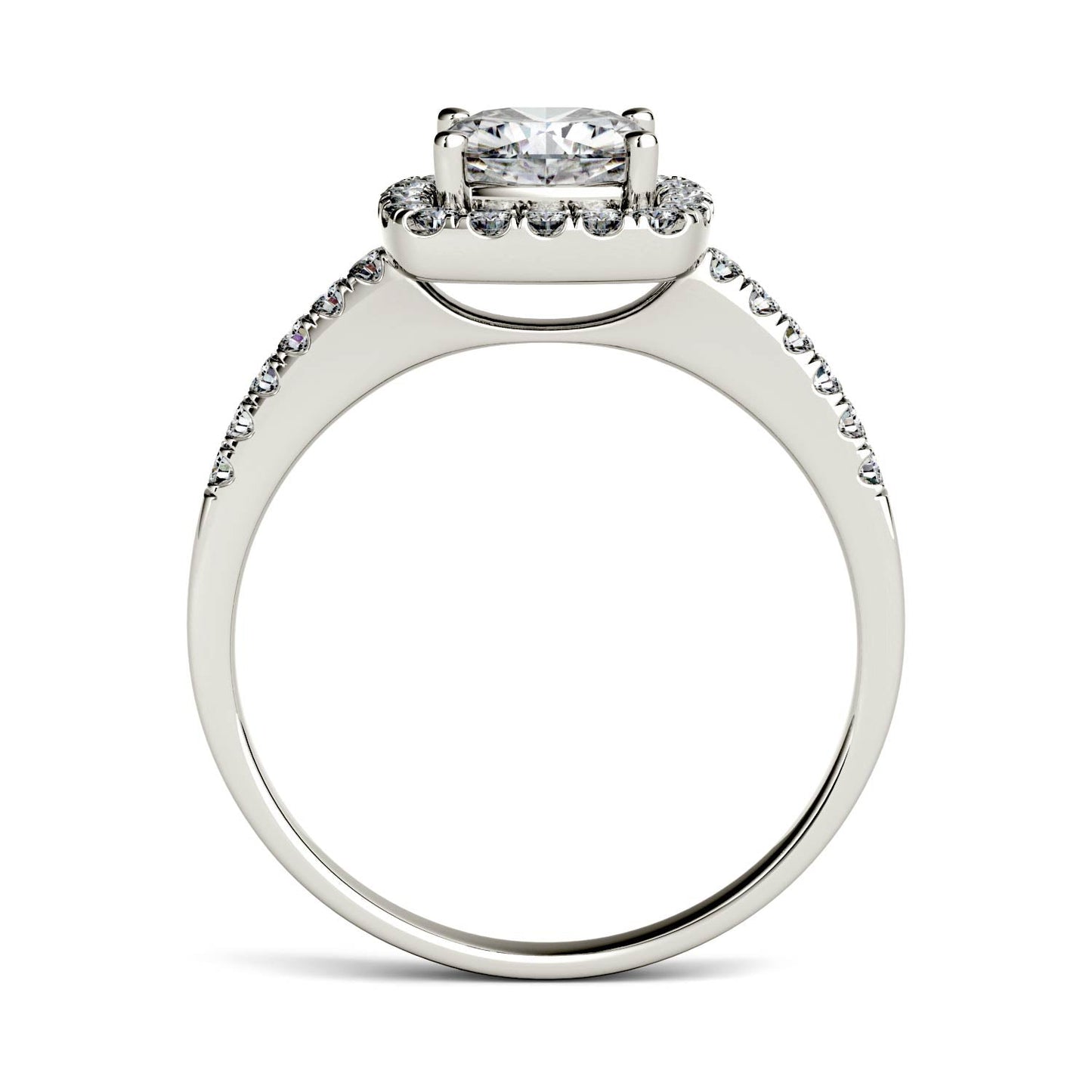 1.40 CTW Moissanite Halo Engagement Ring