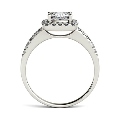 1.40 CTW Moissanite Halo Engagement Ring