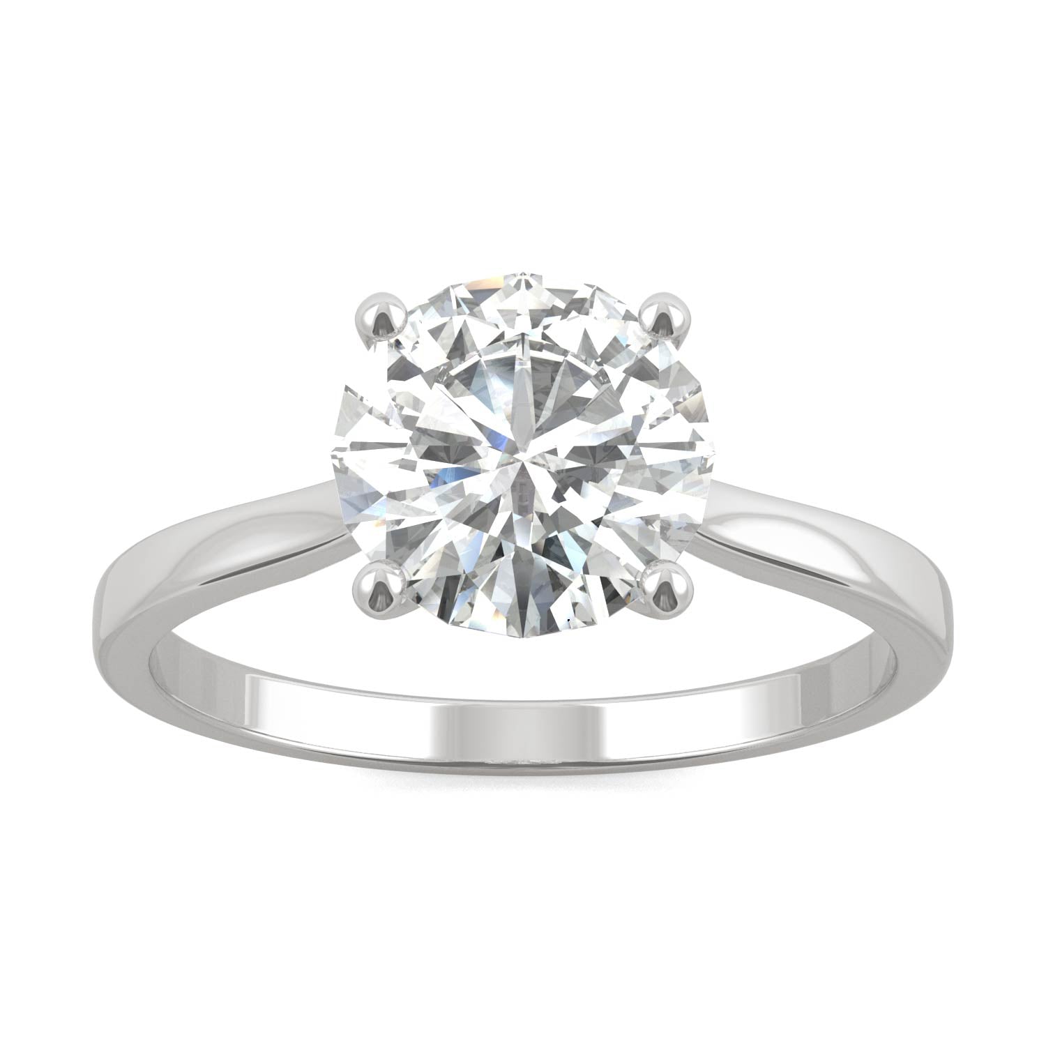 1.90 CTW DEW Round Moissanite Solitaire Engagement Ring