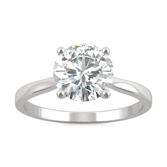 1.90 CTW DEW Round Moissanite Solitaire Engagement Ring