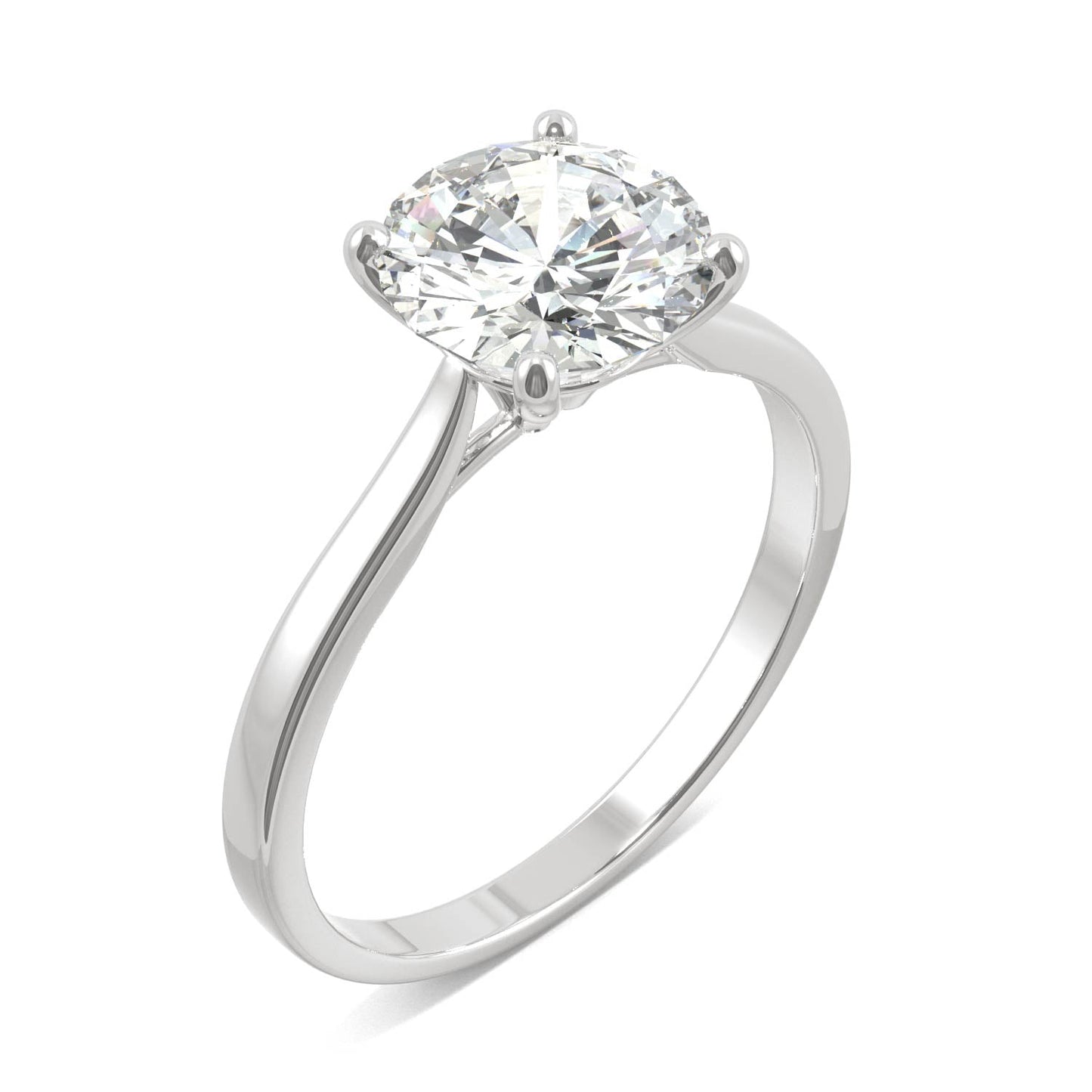 1.90 CTW DEW Round Moissanite Solitaire Engagement Ring