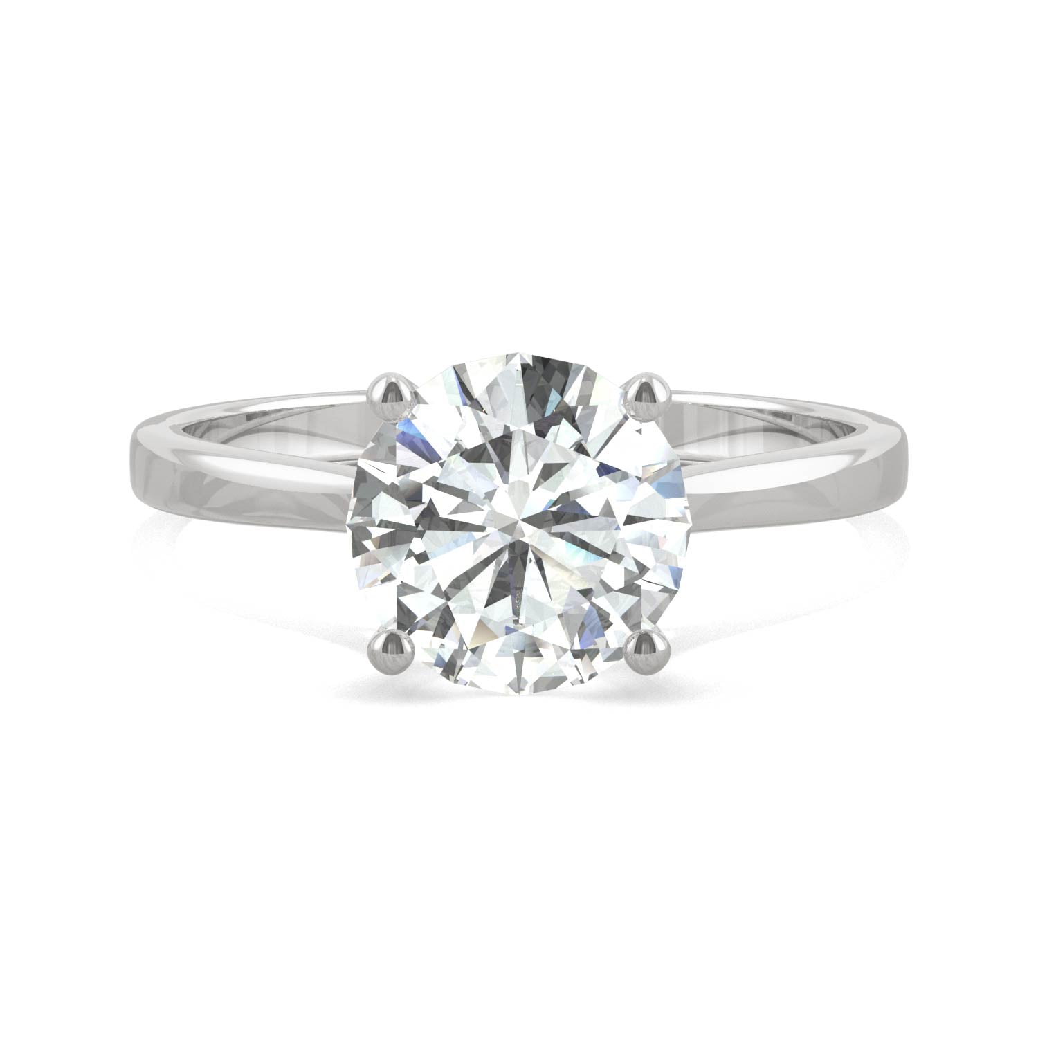 1.90 CTW DEW Round Moissanite Solitaire Engagement Ring