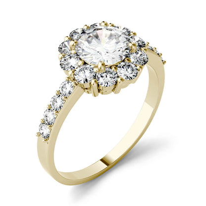 1.78 CTW Round Moissanite Halo Ring