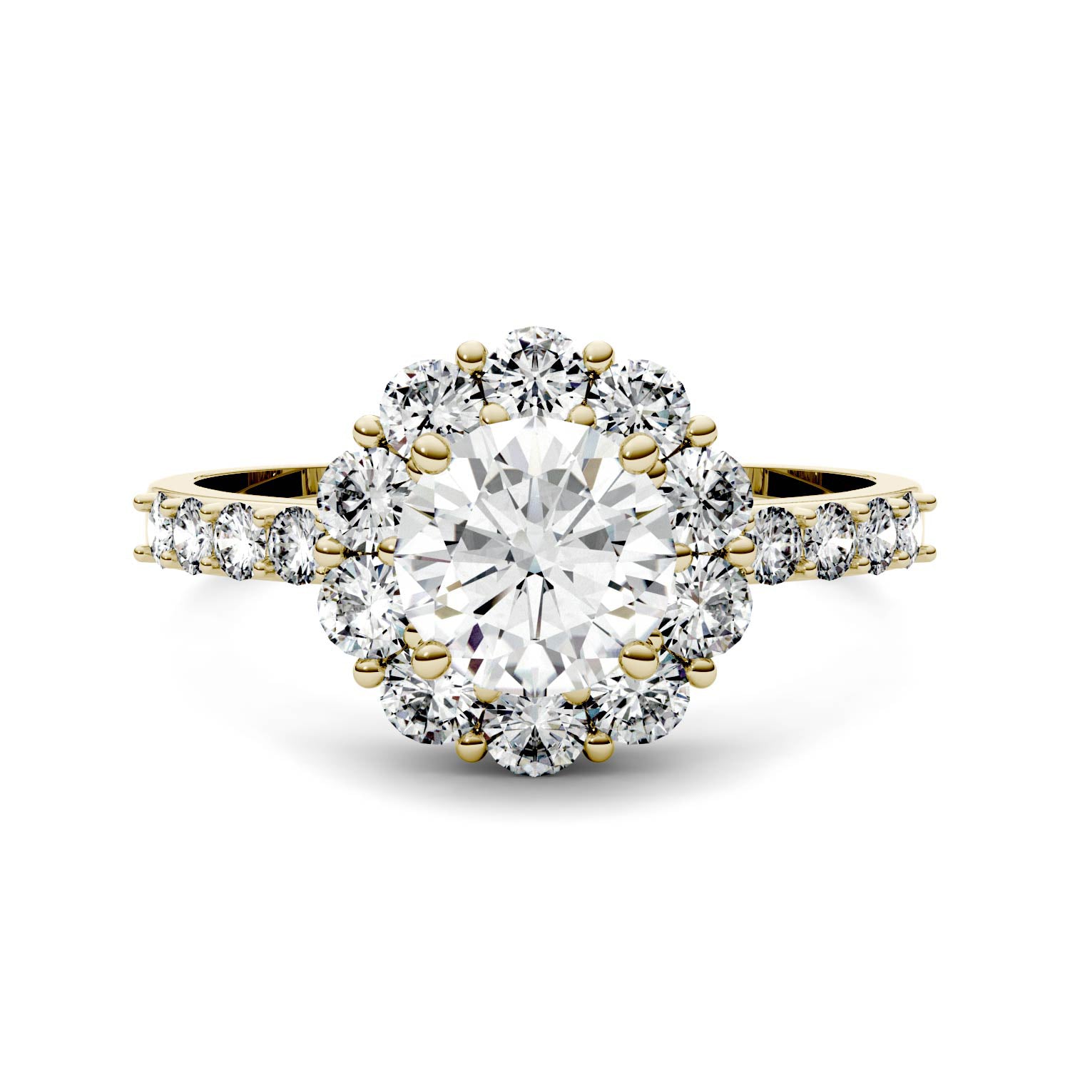 1.78 CTW Moissanite Halo Ring