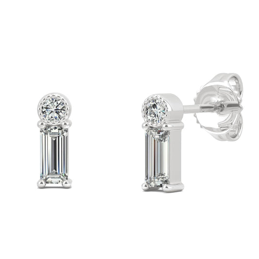 Moissanite White Gold Earrings