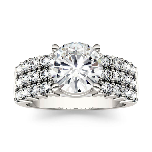 2.92 CTW Round Moissanite Engagement Ring