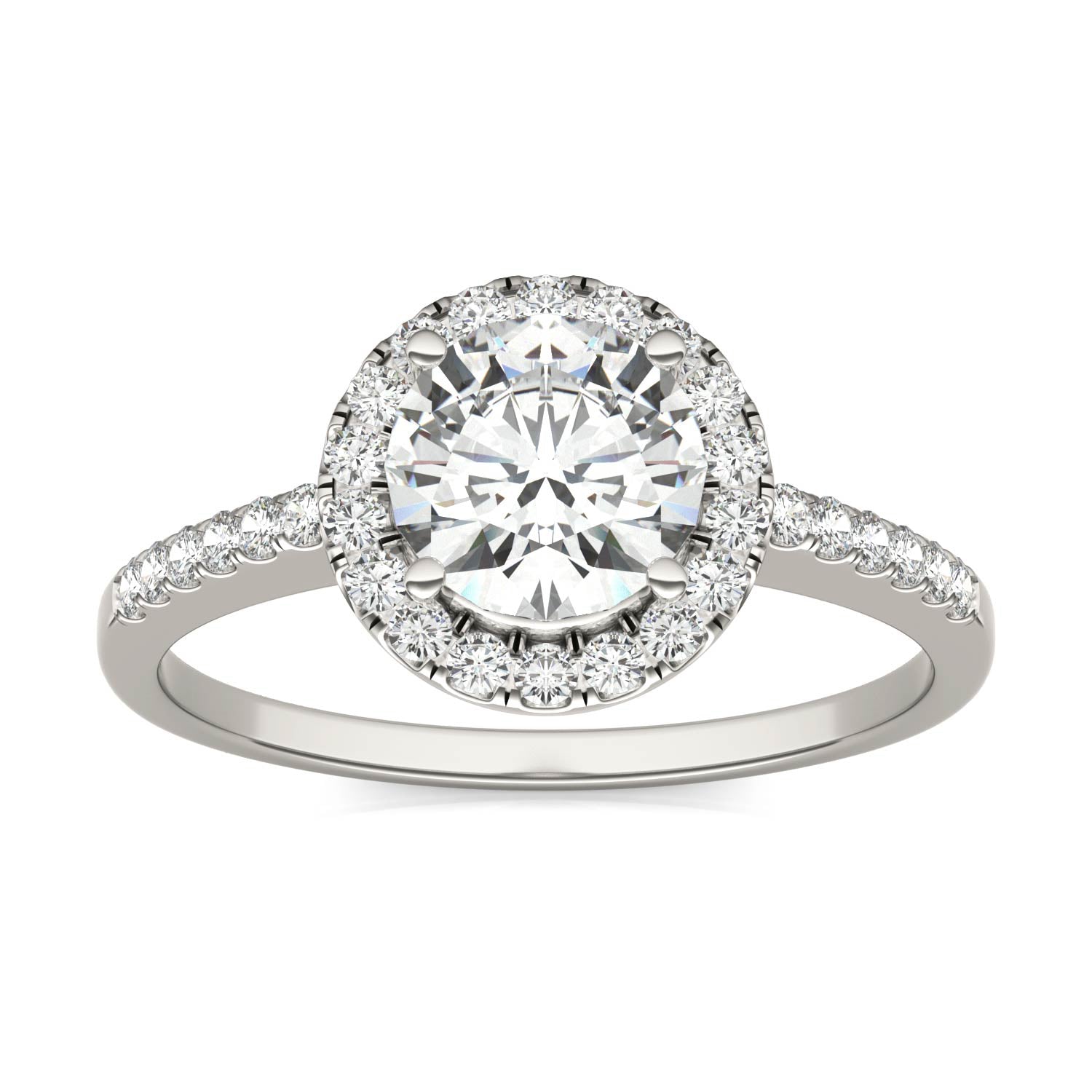 1.30 CTW Moissanite Halo Ring