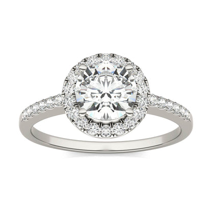 1.30 CTW Moissanite Halo Ring