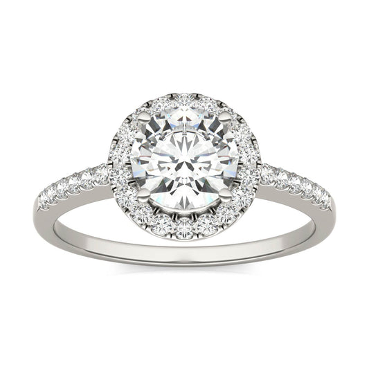 1.30 CTW Moissanite Halo Ring