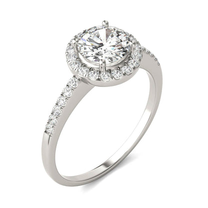 1.30 CTW Moissanite Halo Ring