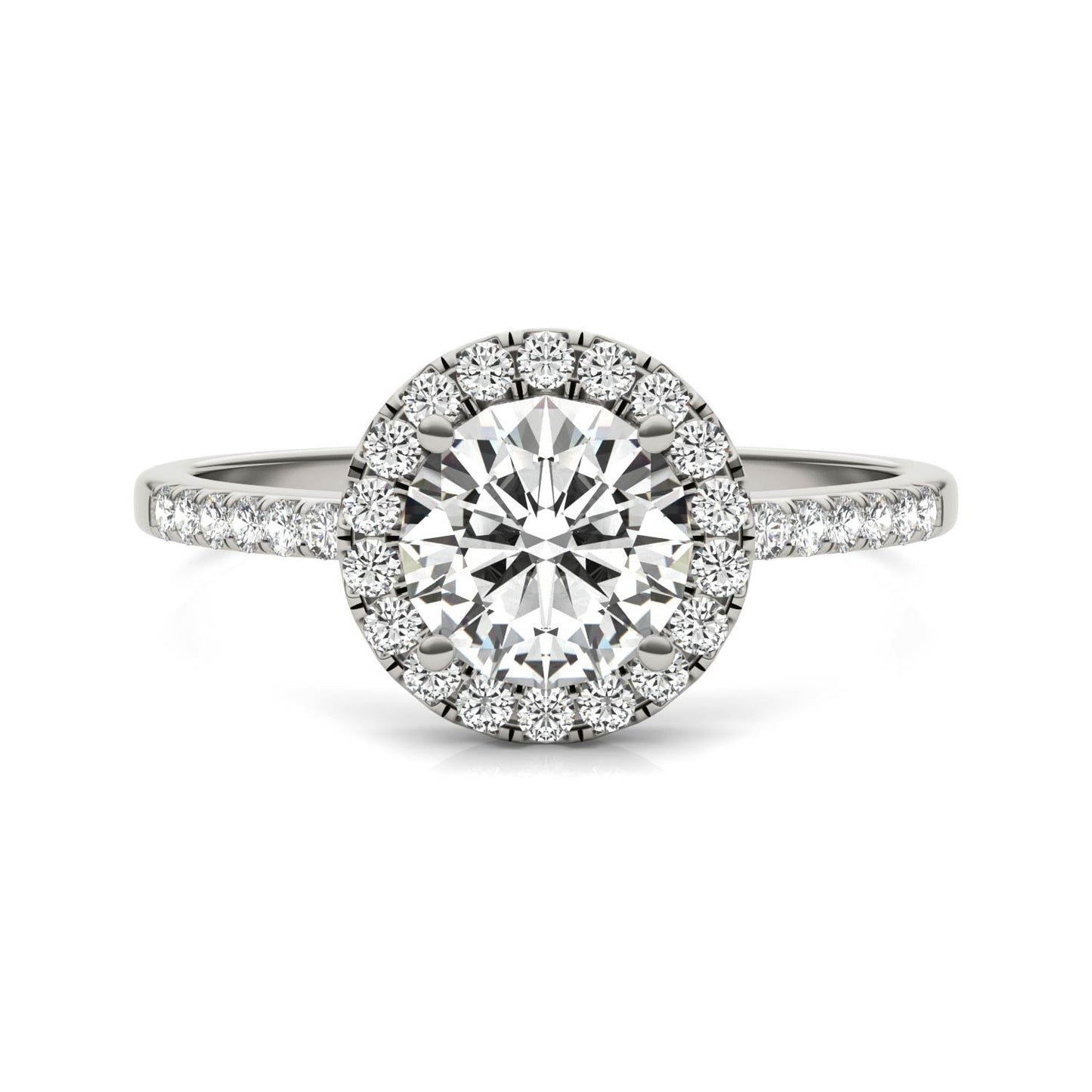 1.30 CTW Moissanite Halo Ring