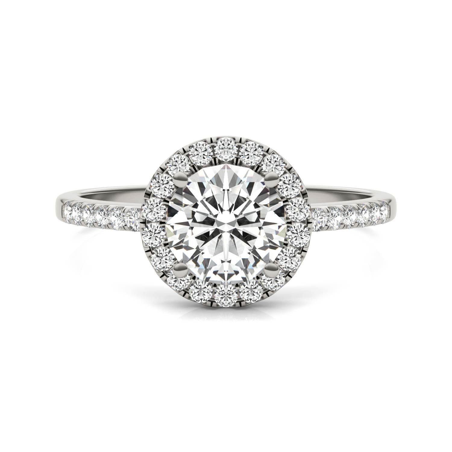 1.30 CTW Moissanite Halo Ring