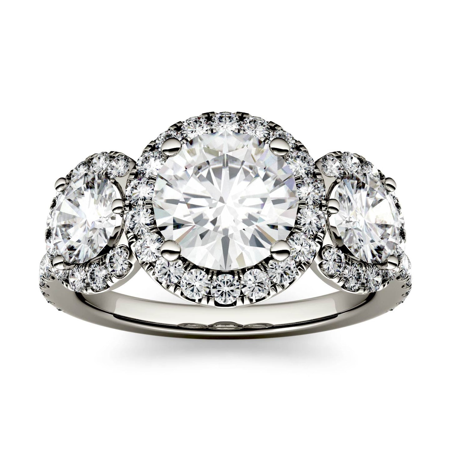 3.09 CTW Round Moissanite Halo Ring