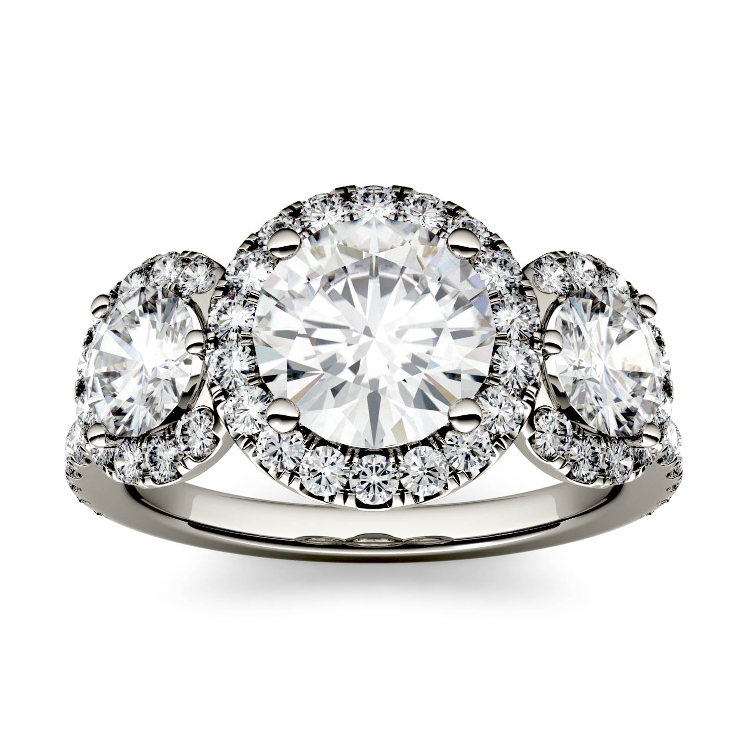 3.09 CTW Round Moissanite Halo Ring