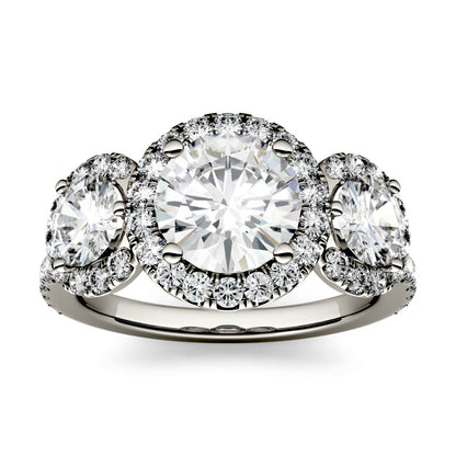 3.09 CTW Round Moissanite Halo Ring