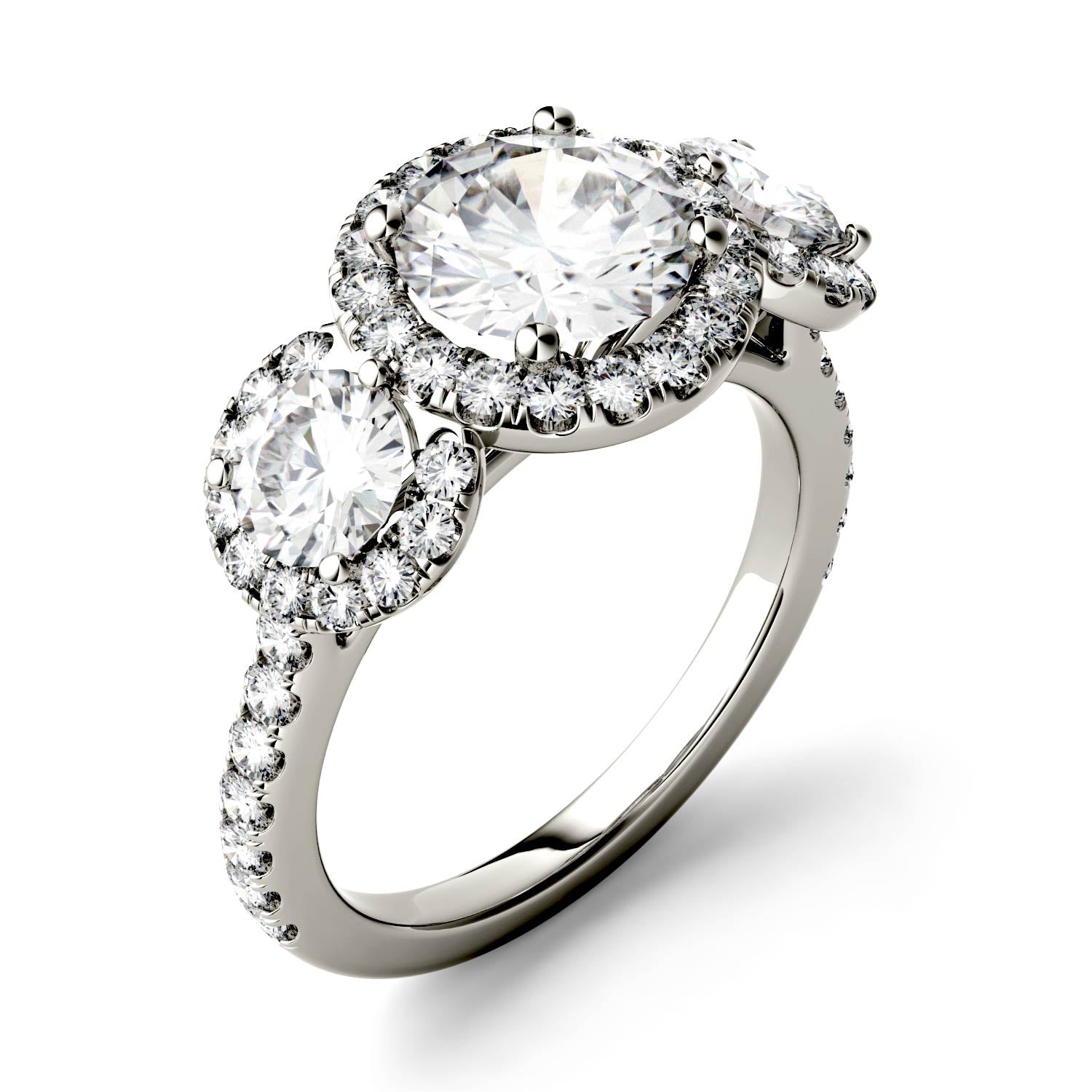 3.09 CTW Round Moissanite Halo Ring