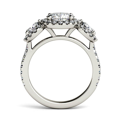 3.09 CTW Round Moissanite Halo Ring