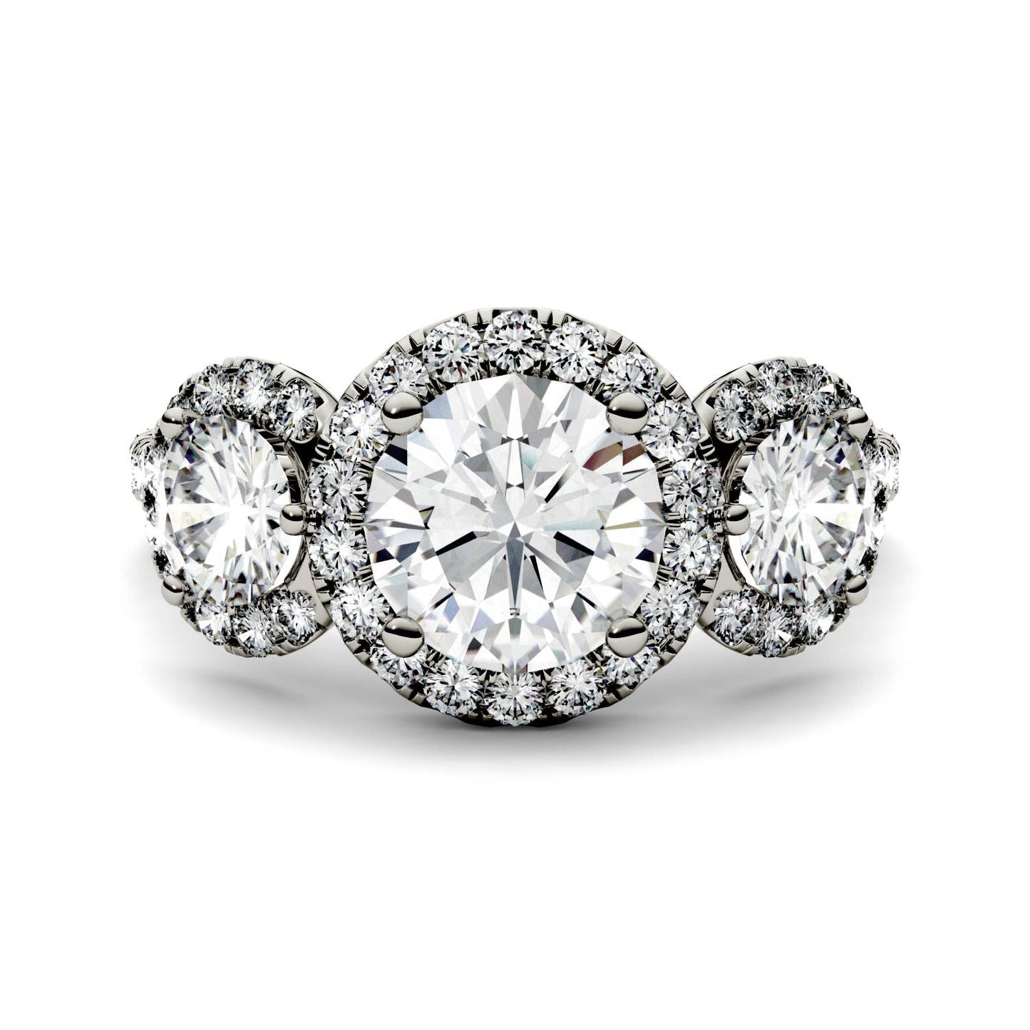 3.09 CTW Round Moissanite Halo Ring