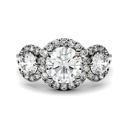 3.09 CTW Round Moissanite Halo Ring