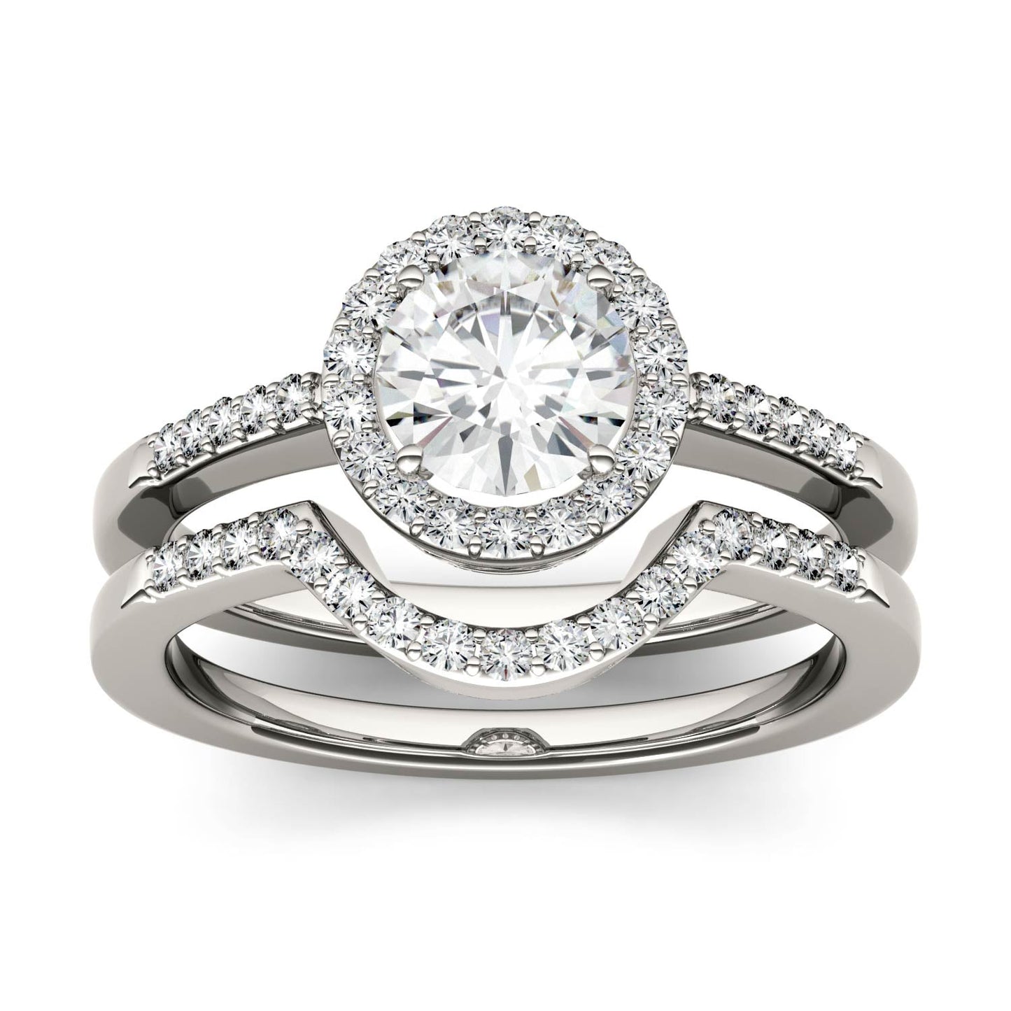 1.15 CTW Moissanite Halo Ring